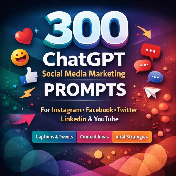300 ChatGPT Social Media Marketing Prompts for Instagram, Facebook, Twitter, LinkedIn & YouTube