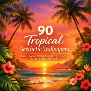 90 Stunning Tropical Aesthetic Wallpapers – Beach, Palm Trees, Sunset & Jungle HD Pack