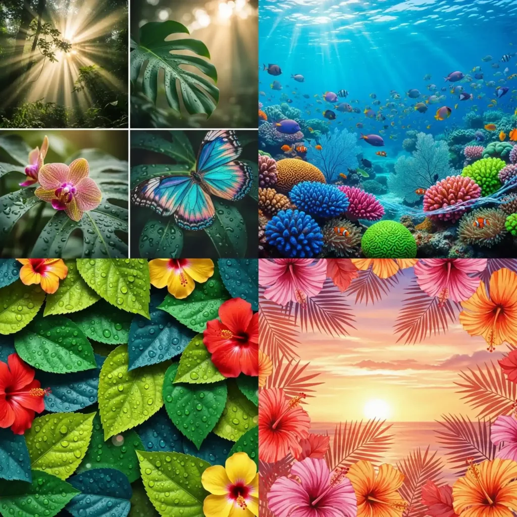 tropical aesthetic wallpapers beach palm trees sunset jungle hd backgrounds