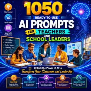 Cover image of 1050 AI Prompts for Teachers and School Leaders PDF ebook