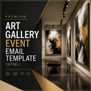 Luxury contemporary art gallery email template product cover by DownloadDigitals.